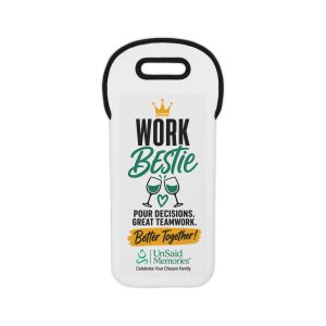 Work Bestie Wine Tote Bag - "Pour Decisions, Great Teamwork" Insulated Wine Carrier