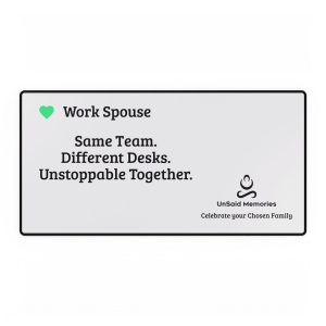 Work Spouse Desk Mat – "Same Team. Different Desks. Unstoppable Together." Motivational Office Desk Pad
